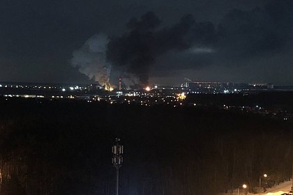 Пожар на коксогазовом заводе в Видном сняли на видео