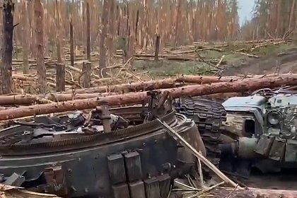 Появились кадры уничтоженного российской армией танка ВСУ под Кременной