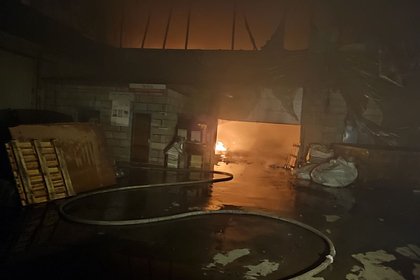 В Подмосковье во время пожара обрушилась кровля цеха по производству пластика